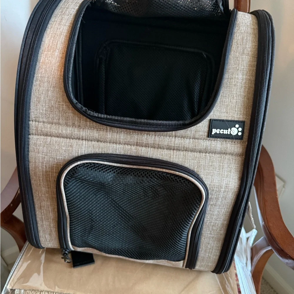 PeCute Khaki Small Pet Carrier Backpack